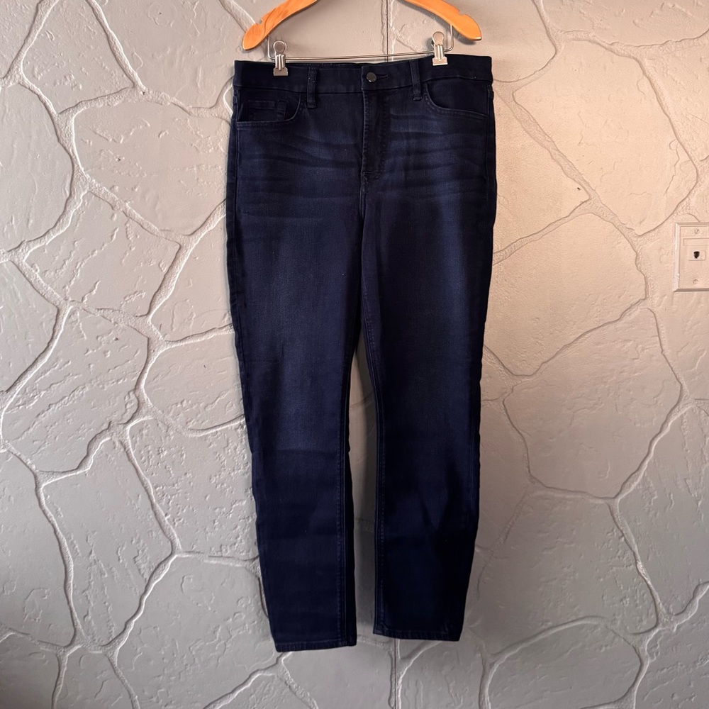 Jen7 by 7 For All Mankind Ankle Skinny Jeans Size 10 Dark Wash Stretch Denim